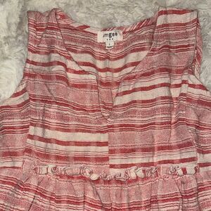 Umgee Red and White Striped Blouse